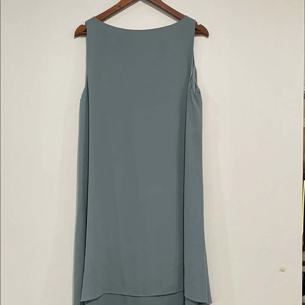 Eileen Fisher Silk Georgette Crepe Dress in Gray - Picture 4 of 8